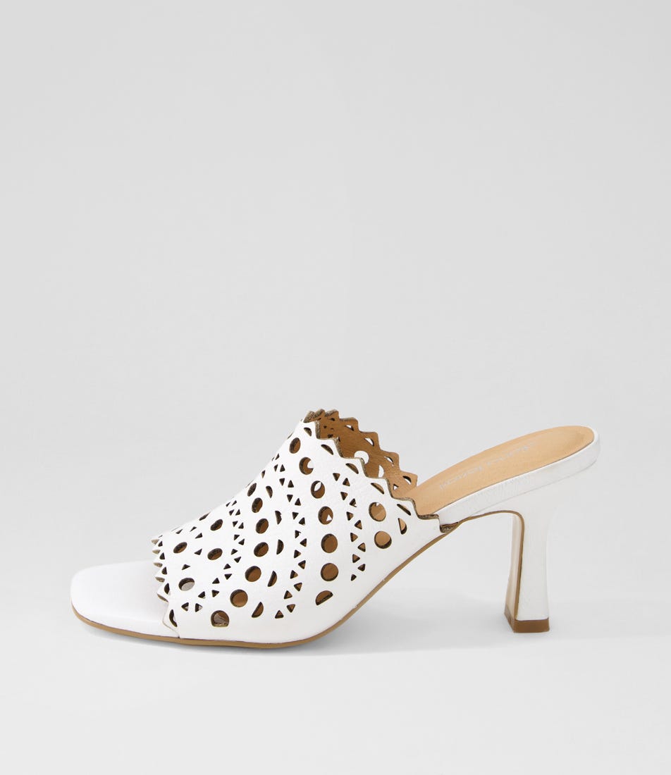 Timsi White Leather Sandals by Diana Ferrari | Shop Online at Mountfords