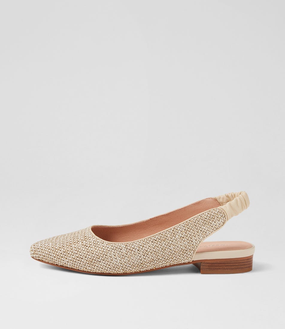 Diorah Stone Woven Leather Flat Shoes