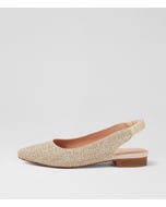 Diorah Stone Woven Leather Flat Shoes