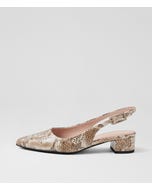 Claytin Neutral Metallic Snake Leather Heels