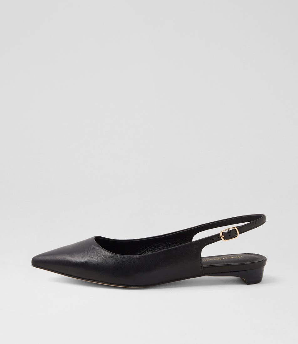 Desuet Black Leather Flat Shoes
