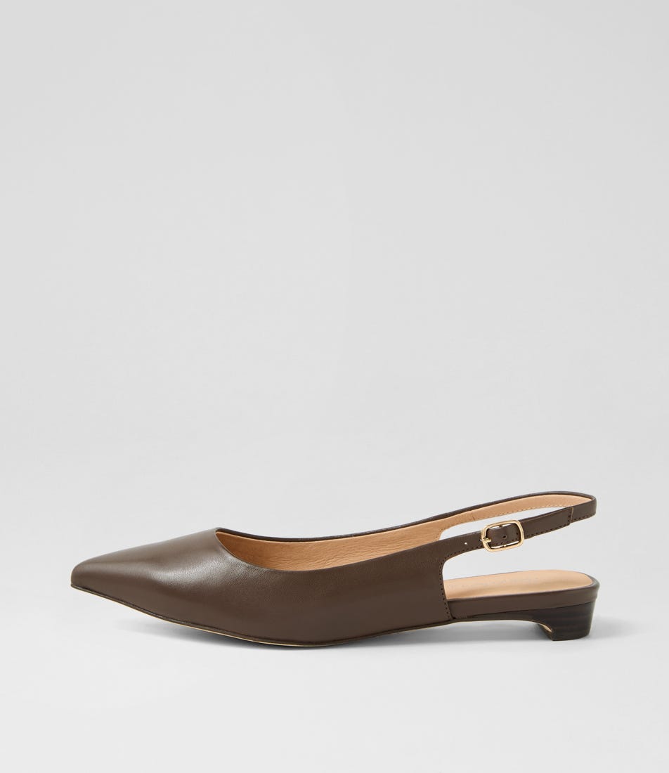 Desuet Choc Dark Brown Leather Flat Shoes