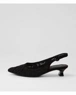 Jaylyn Black Braid Leather Heels