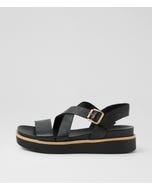 Blaklee Black Leather Sandals