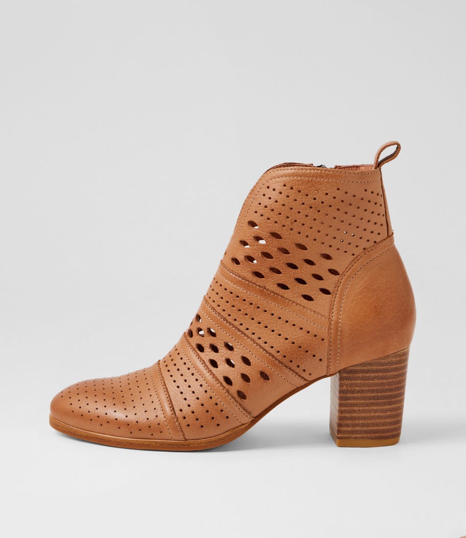 Doltin Dark Tan Leather Ankle Boots