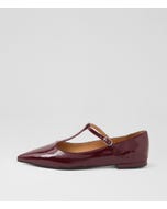 Aprils Bordeaux Patent Leather Flat Shoes