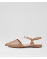 Awed Taupe Leather Flat Shoes