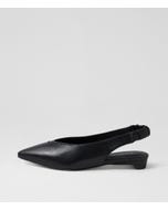 Danera Black Leather Flat Shoes