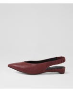 Danera Wine Leather Flat Shoes