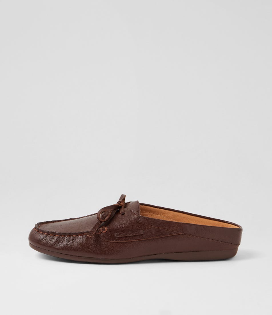 Ebuni Dark Brown Leather Flat Shoes