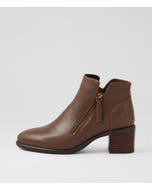 Esona Dark Taupe Leather Ankle Boots