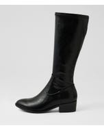 Galt Black Stretch Knee High Boots