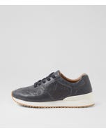 Intro Navy Shrunken Leather Sneakers