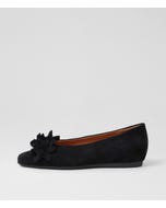 Khloes Black Suede Flat Shoes