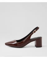 Larno Mahogany Patent Leather Heels