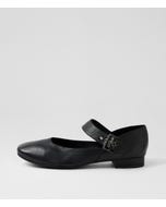Tomy Black Leather Flat Shoes