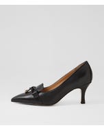 Traven Black Leather Heels