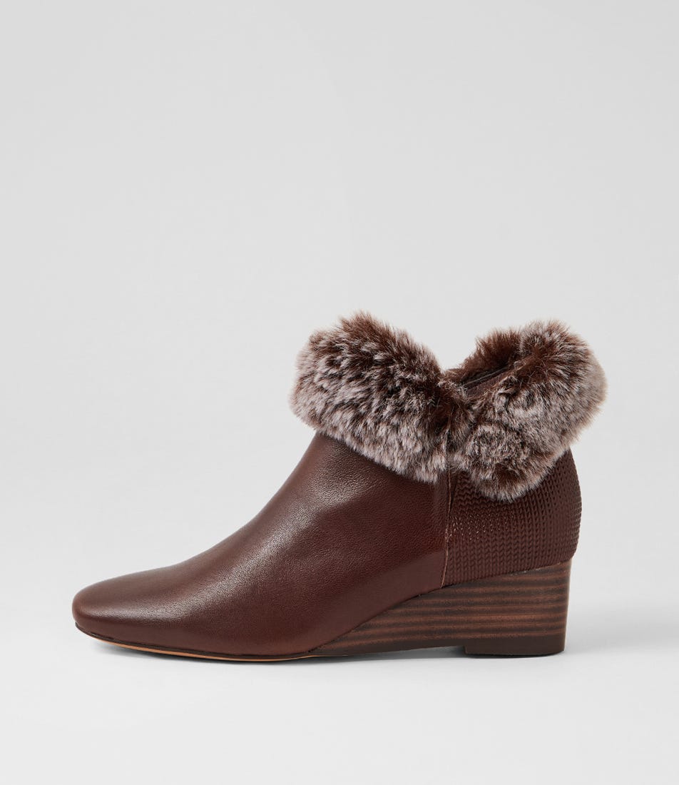 Gramm Choc Embossed Leather Ankle Boots