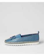 Aslynn Dark Denim Leather Ballet Flats
