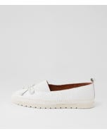 Aslynn White Leather Flat Shoes