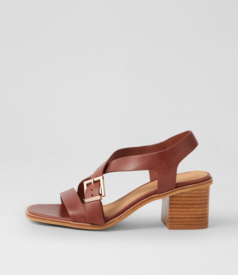 Acola Walnut Natural Leather Sandals