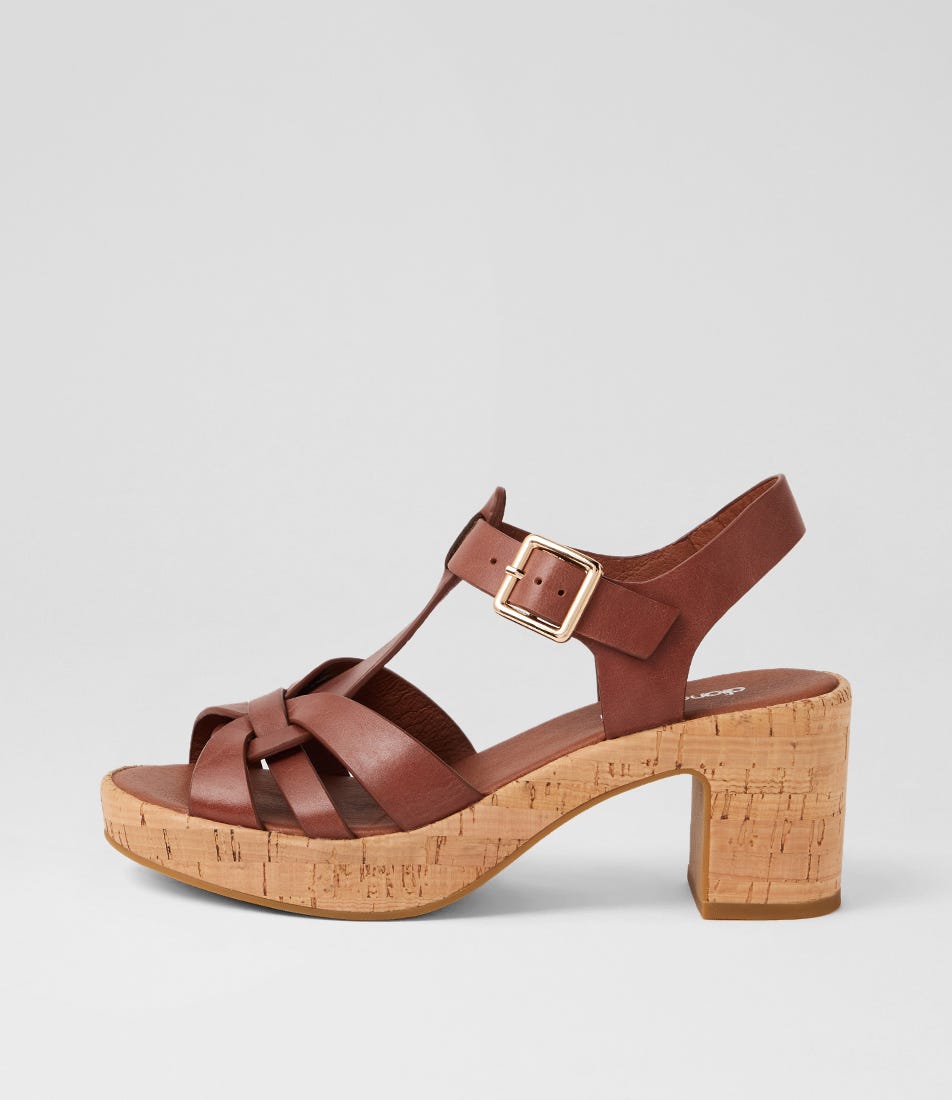 Billas Walnut Cork Leather Sandals