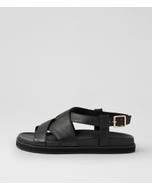 Vebbie Black Leather Sandals