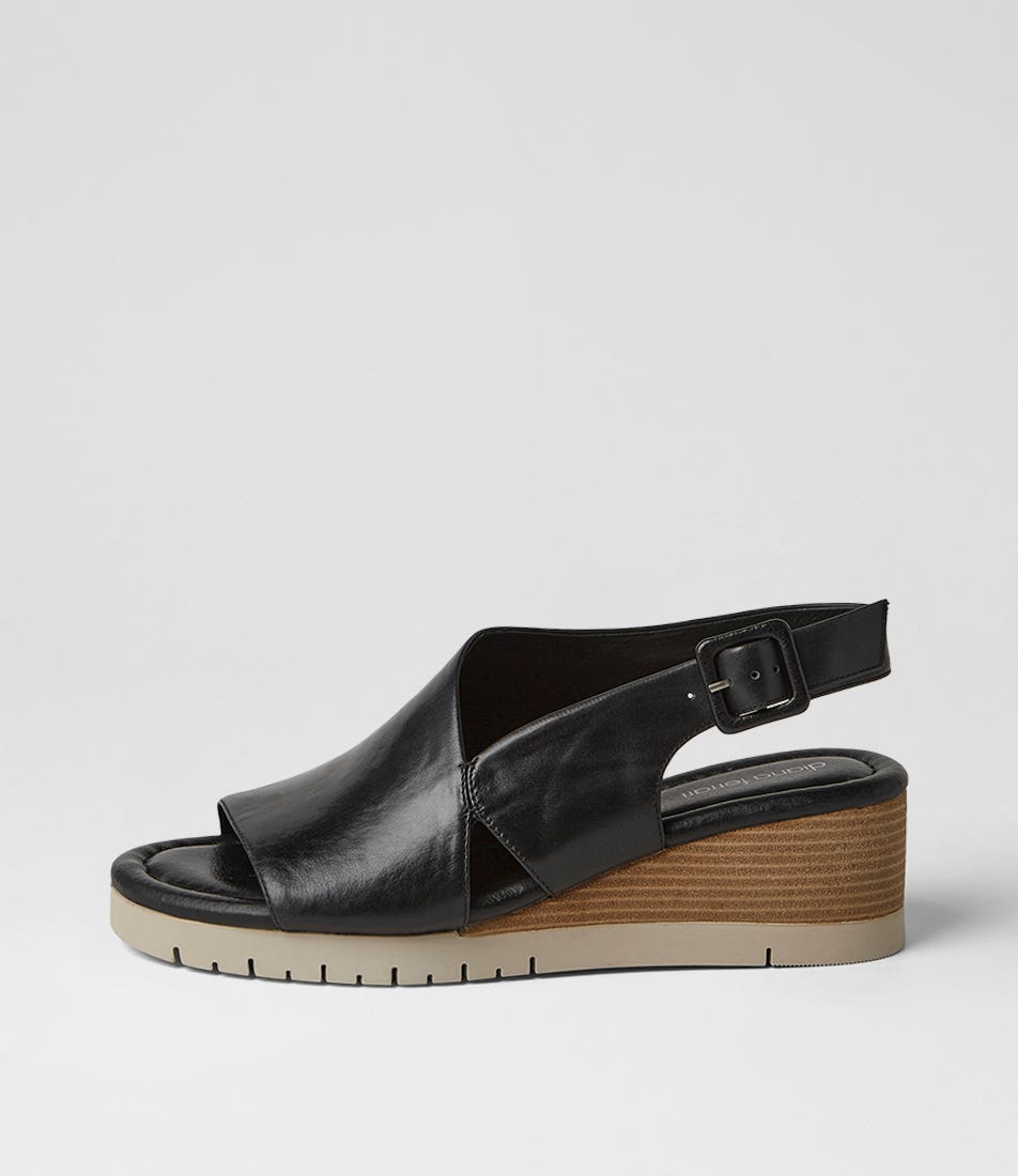 Vinka Black Leather Sandals