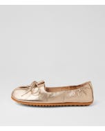 Ballad Champagne Leather Flat Shoes