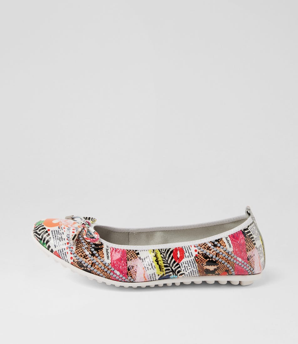 Belin Collage 2 Print Patent Leather Flat Shoes