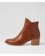 Mockas Cognac Polish Leather Ankle Boots