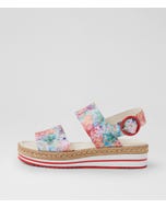 Atha Red Multi Leather Sandals