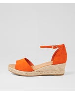 Skip Orange Natural Rope Suede Sandals