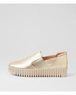 Becca Pale Gold Almond Leather Loafers