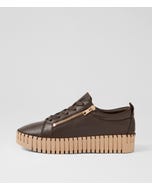 Bump Choc Camel Leather Sneakers