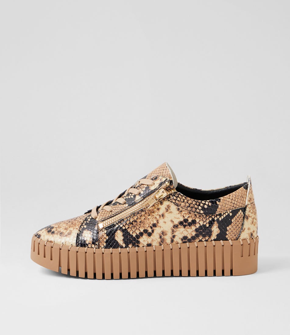 Bump Black Caramel Leather Sneakers