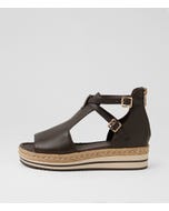 Alexys Choc Leather Sandals