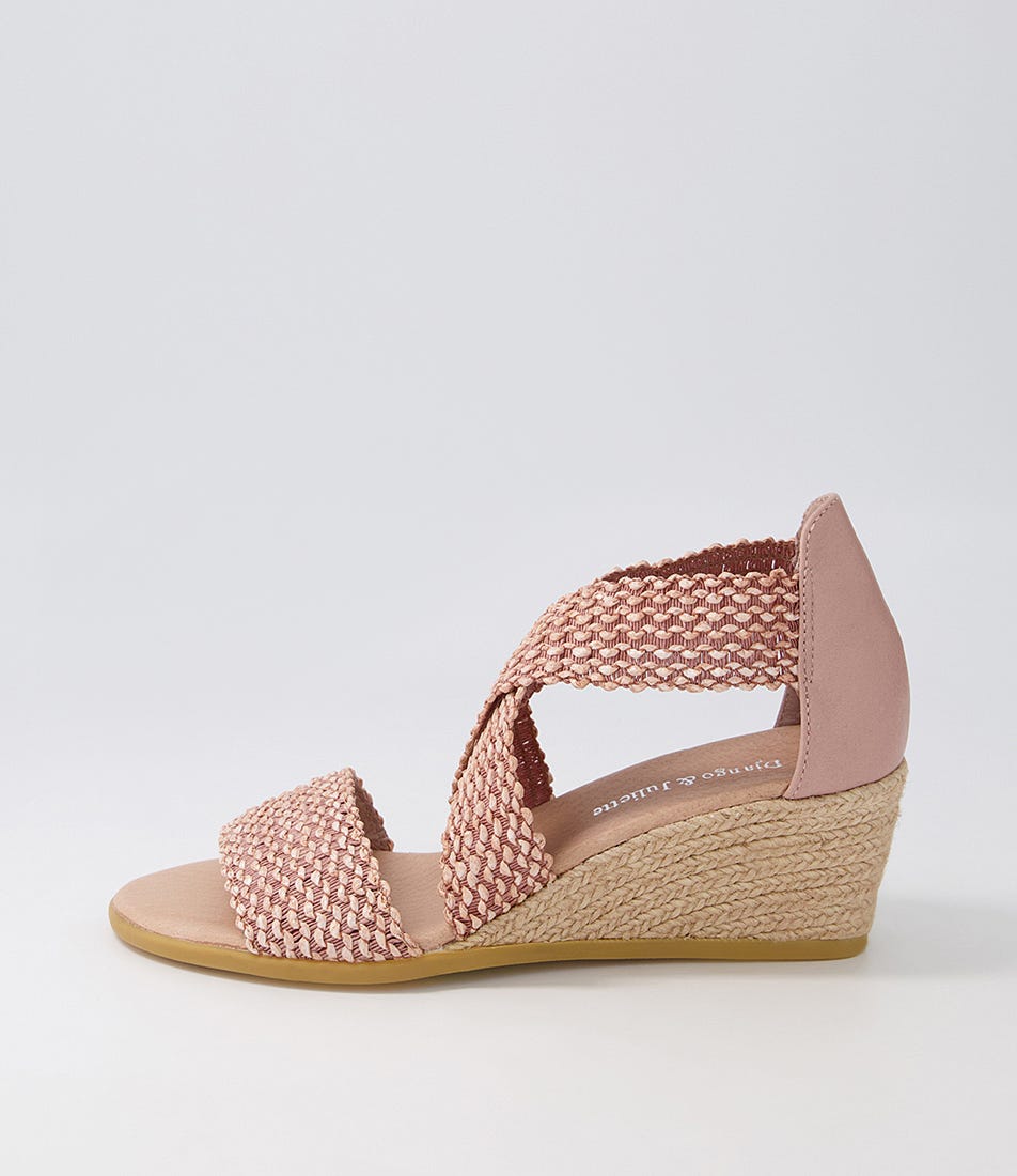 Briage Rose Weave Elastic Leather Espadrilles by Django & Juliette