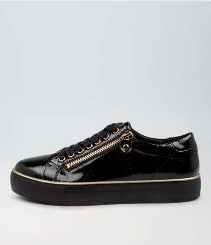 Froggy Black Patent Leather Sneakers