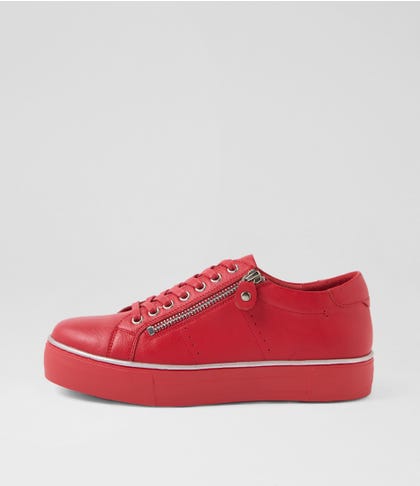 Froggy Red Leather Sneakers