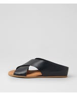 Harli Navy Leather Slides Navy Leather Slides