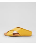 Harli Yellow Leather Slides Yellow Leather Slides