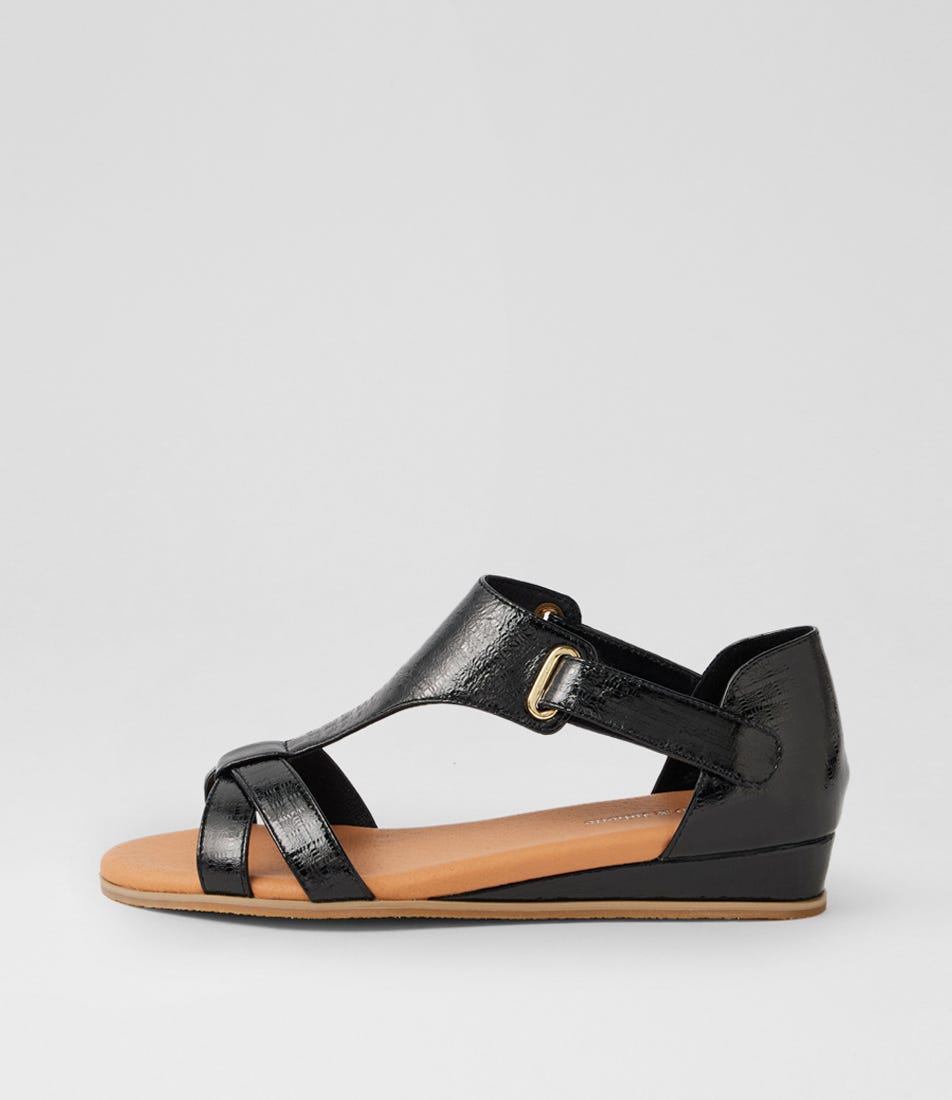 Hayzel Black Squares Metallic Leather Sandals