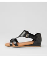 Hayzel Black Squares Metallic Leather Sandals