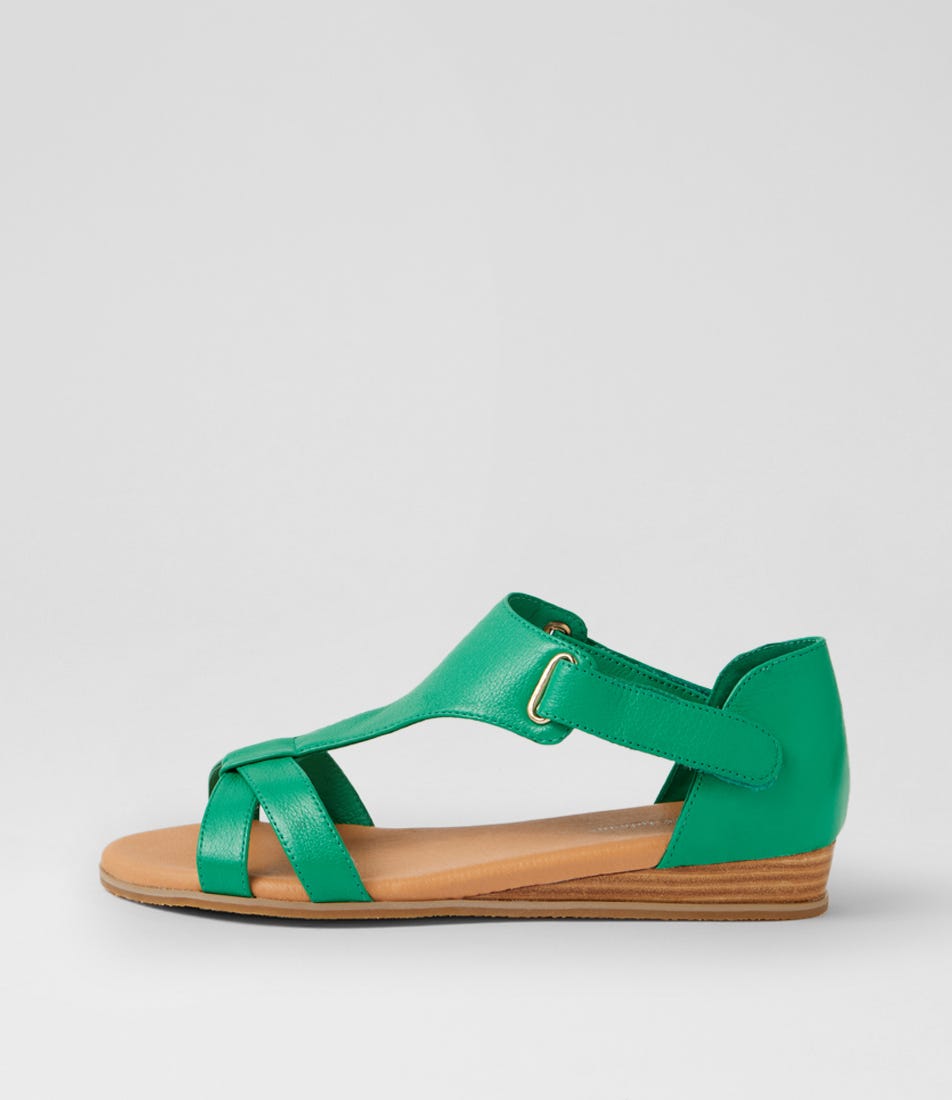 Hayzel Emerald Leather Sandals