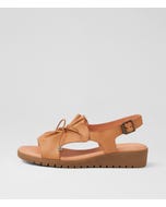 Malika Dark Tan Light Choc Leather Sandals