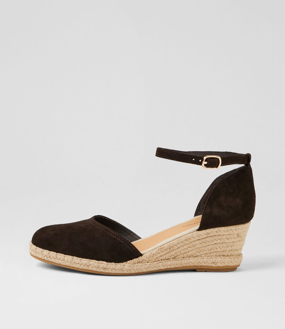 Rylen Choc Natural Rope Suede Wedges