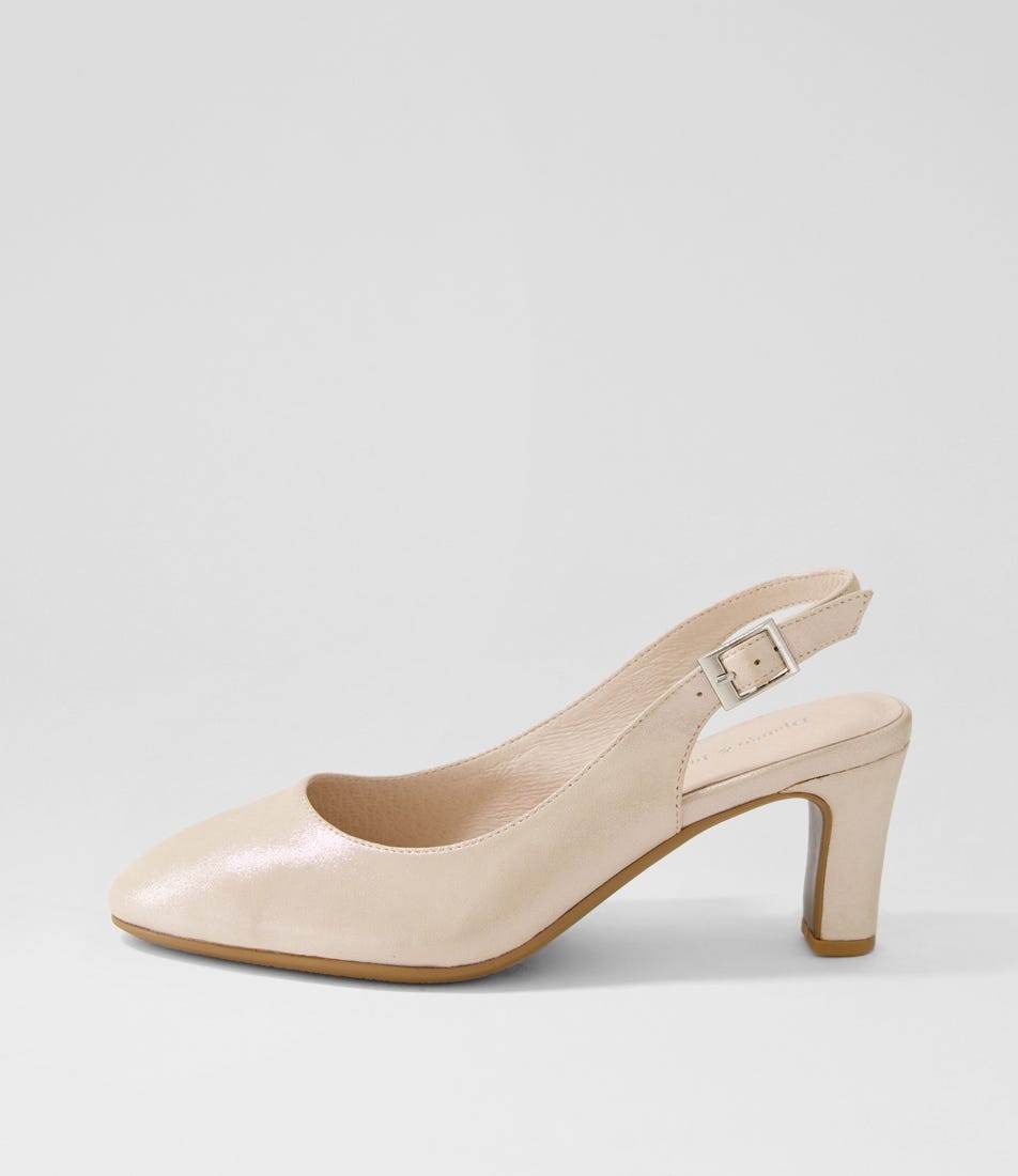 Tino Nude Shimmer Leather Heels