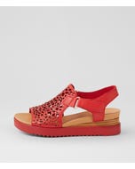 Ansh Red Leather Sandals