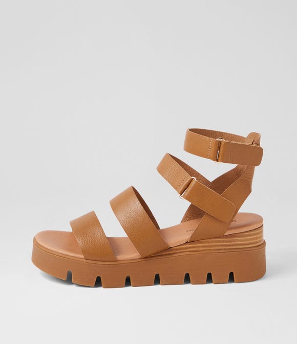 Rhean Toffee Leather Sandals